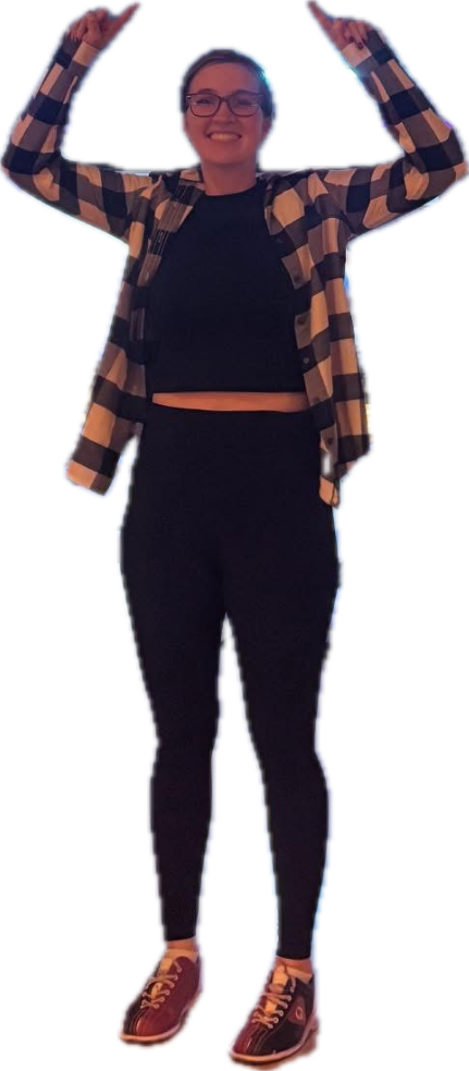 Person pointing upward